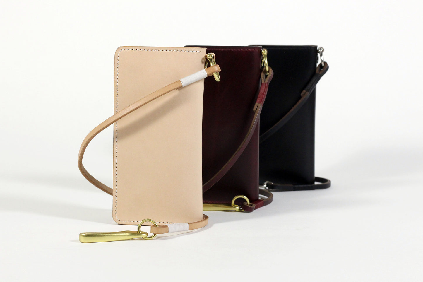 Trucker wallet with leather lanyard