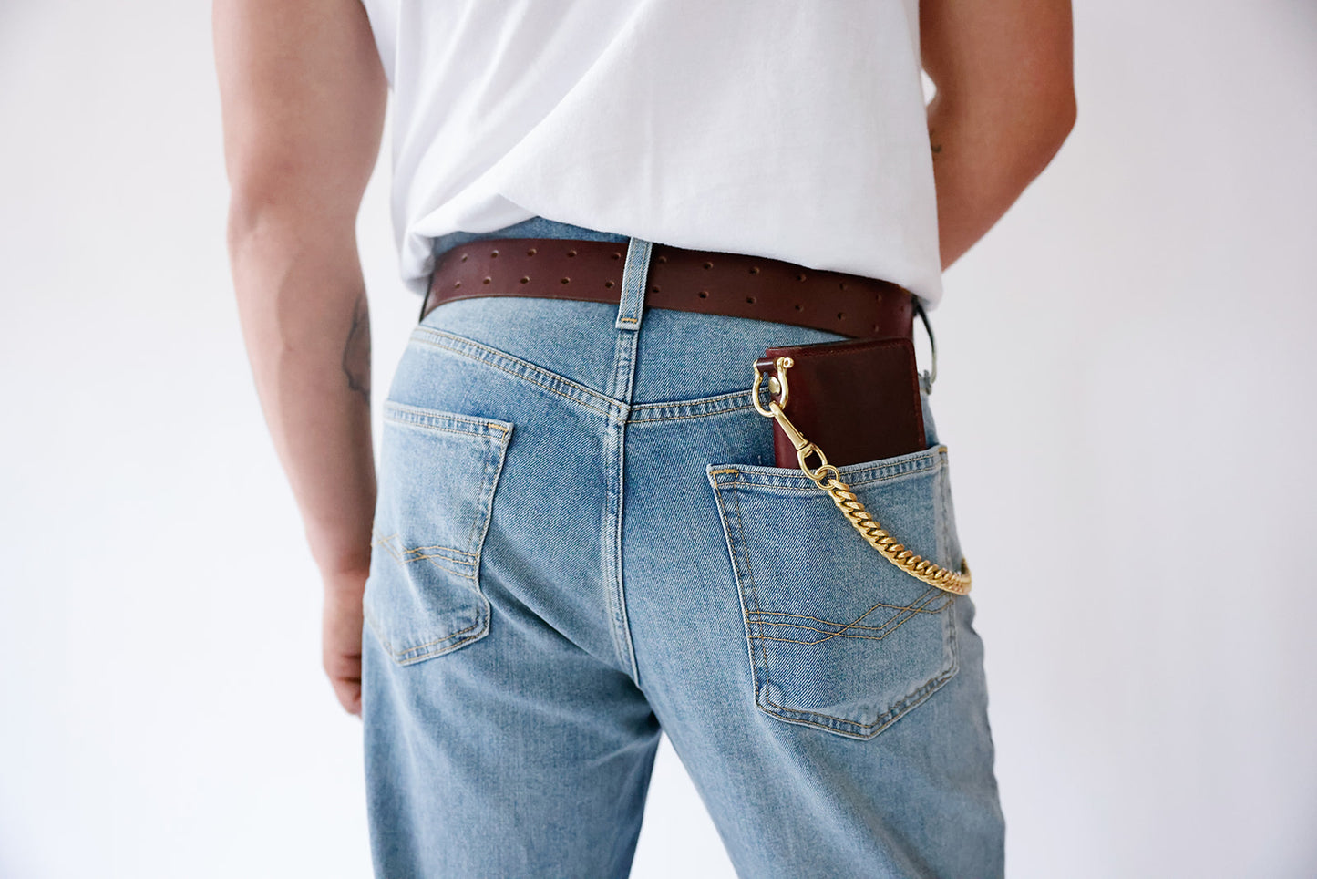 Trucker Long wallet with Brass Chain